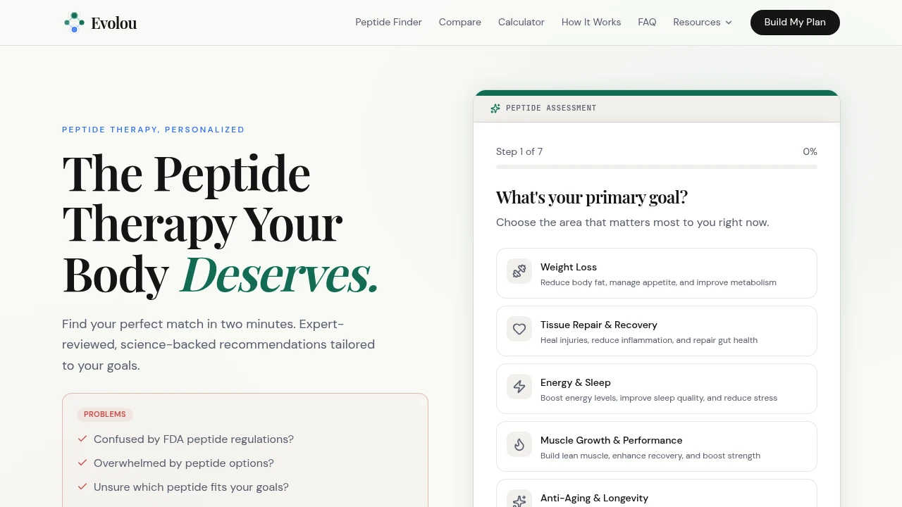 Screenshot of Evolou website