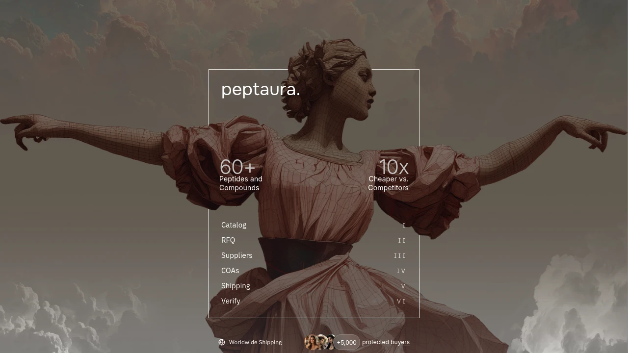 Screenshot of Peptaura website