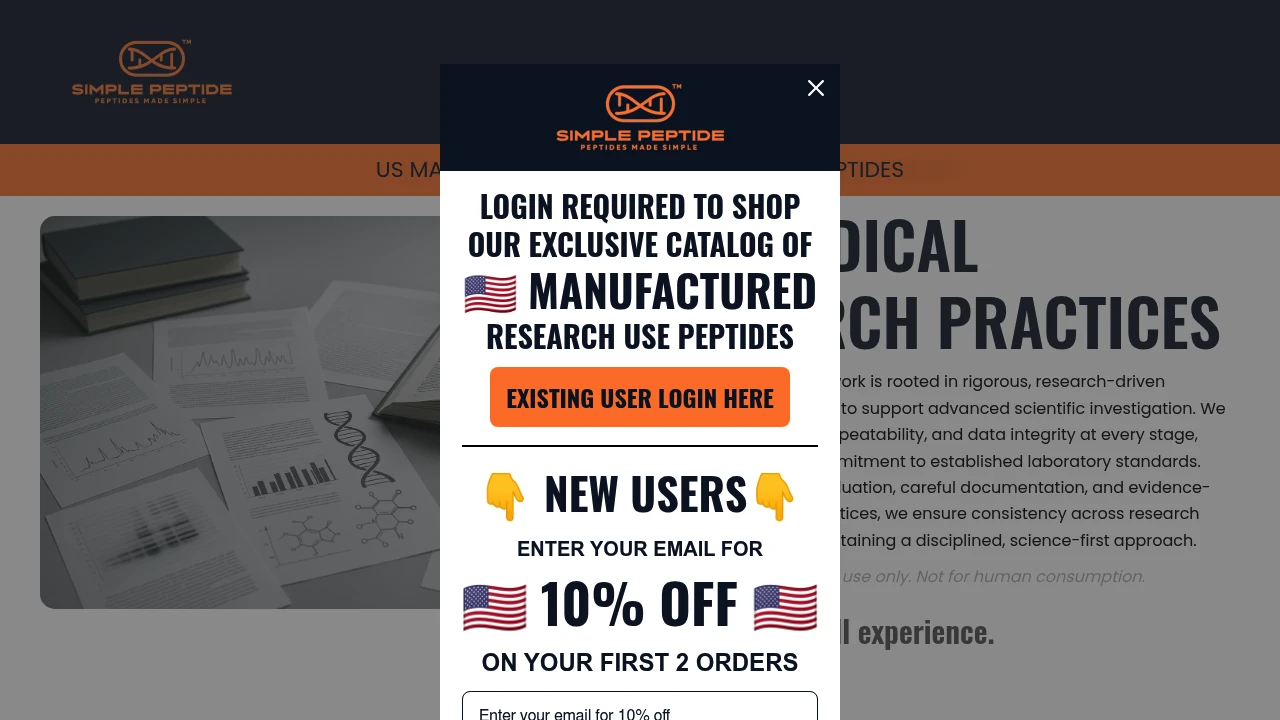 Screenshot of Simple Peptide website
