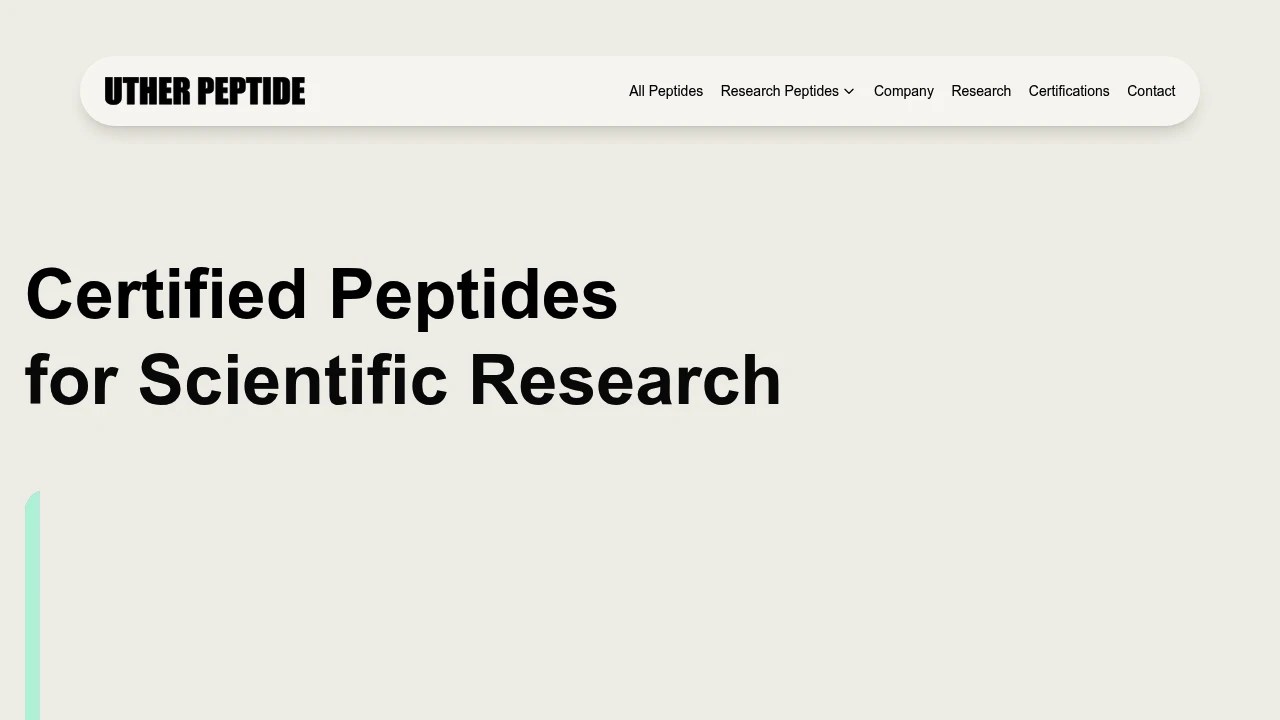 Screenshot of Uther website