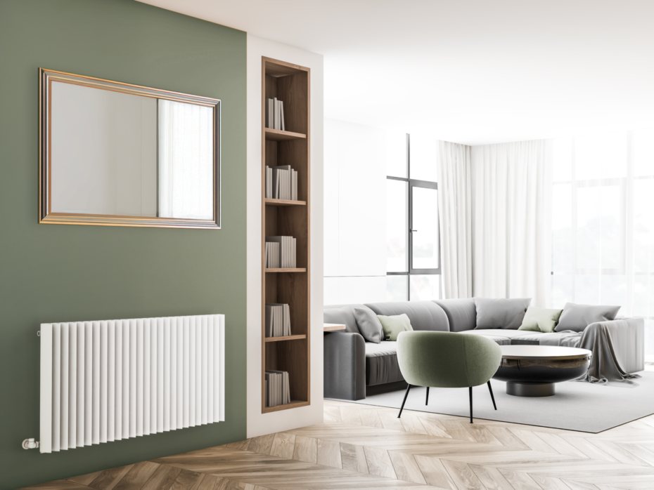 Zehnder RAD Kymaira 600 1165 Valve Type F Snow White HY Milieu Livingroom Green Persp