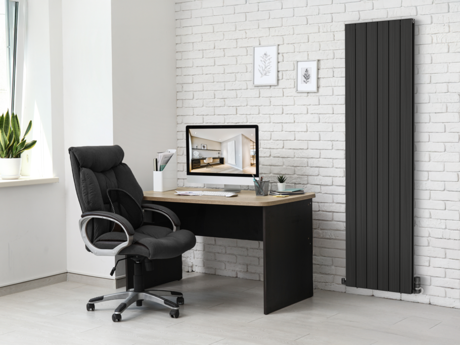 Zehnder RAD Myra 1800 475 Valve Type F Silk Black HY Milieu Home Office Persp