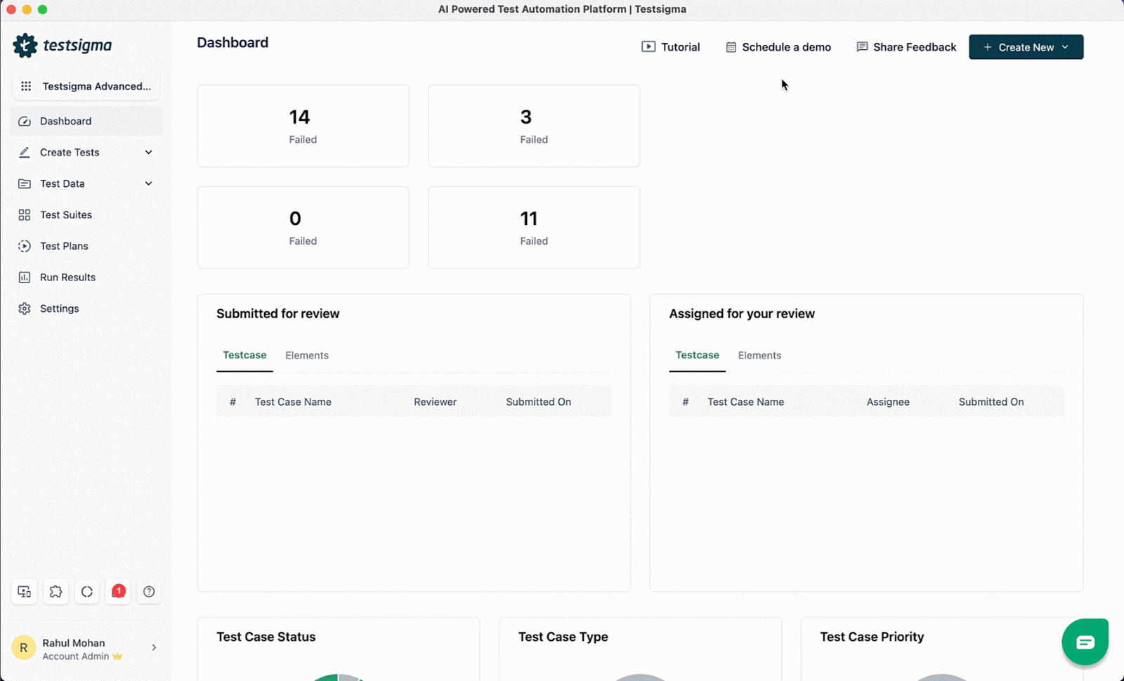 create a test case using Testsigma