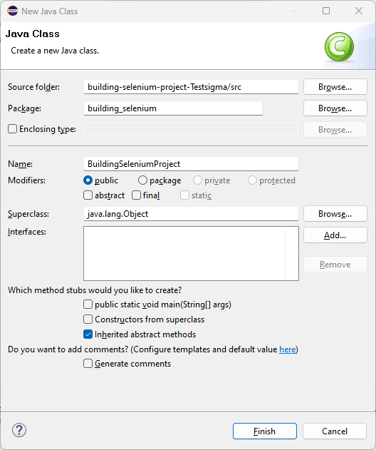 Create a Java Class