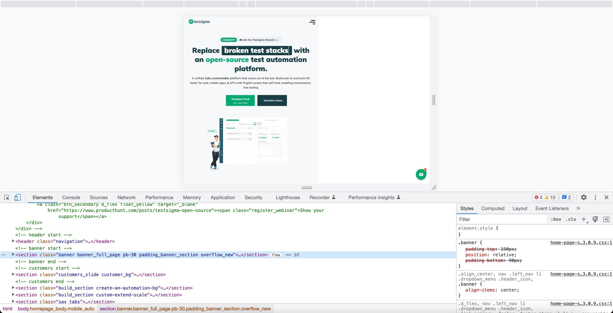 Finding locators and CSS selectors in Google Chrome