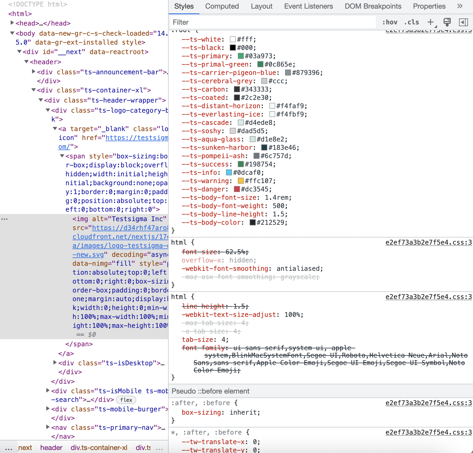 element values on a web page