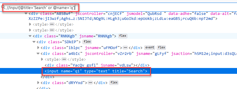 Conditions in XPath