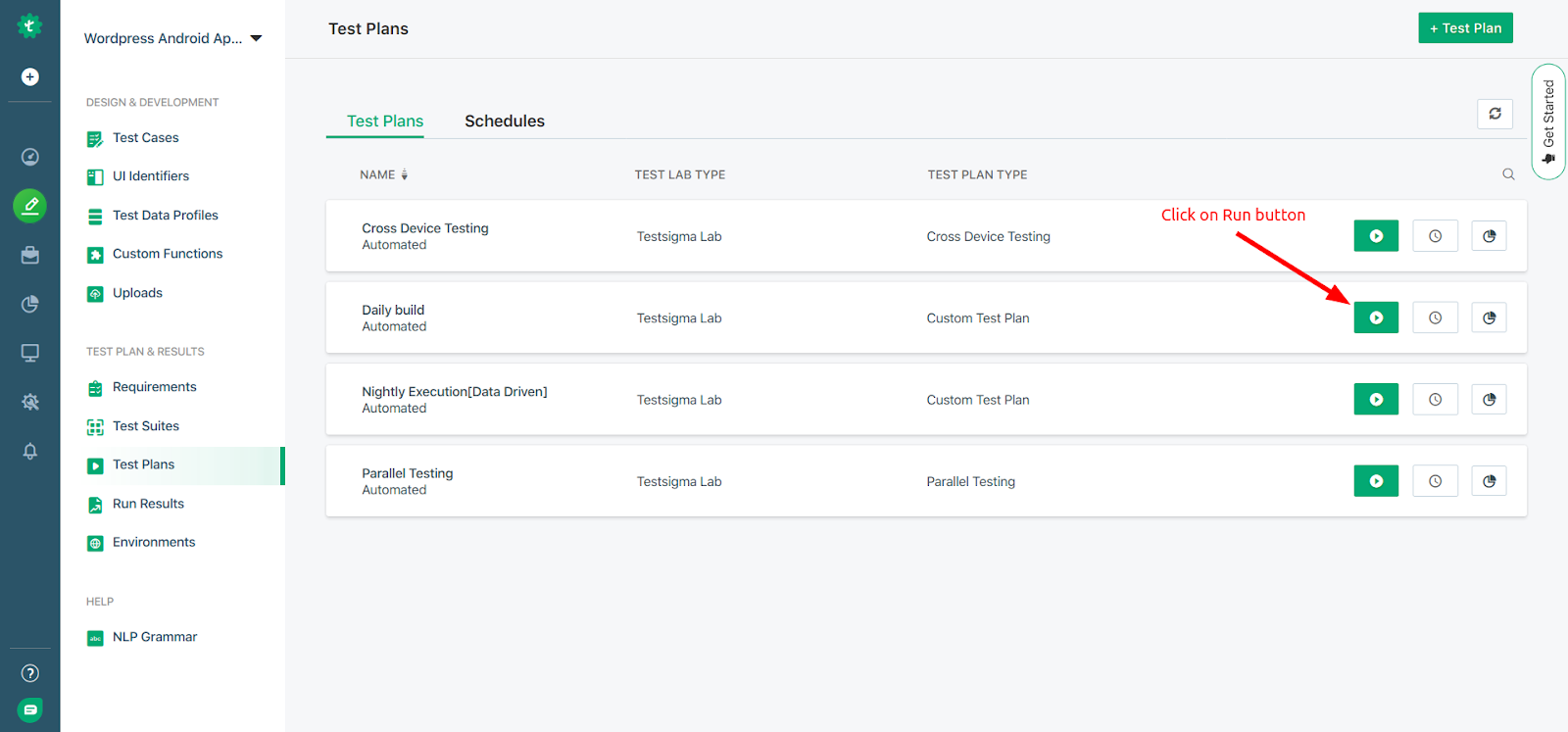 Execute Test Plan and Analyse the results