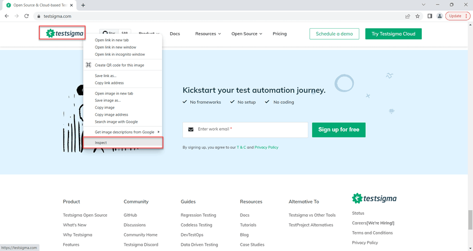 CSS selector open dev tools