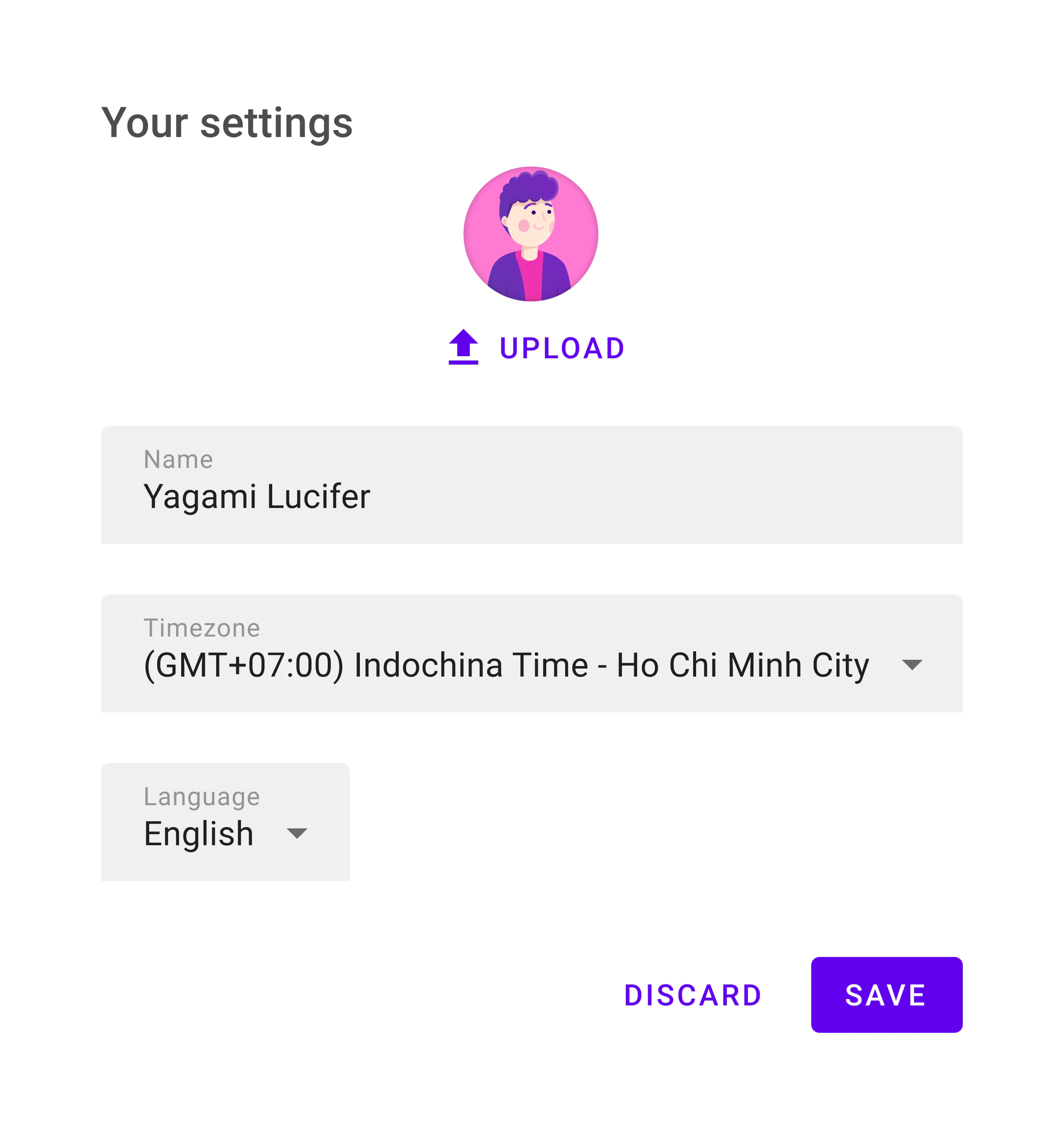 Settings page #1