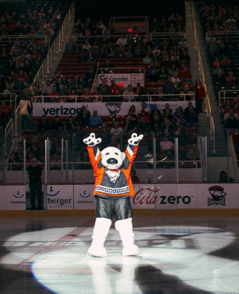 Chubby Charlotte Checkers Mascot at Bojangles Coliseum