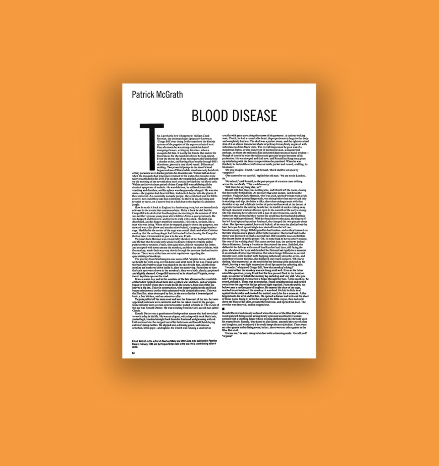 BOMB Magazine | Blood Disease