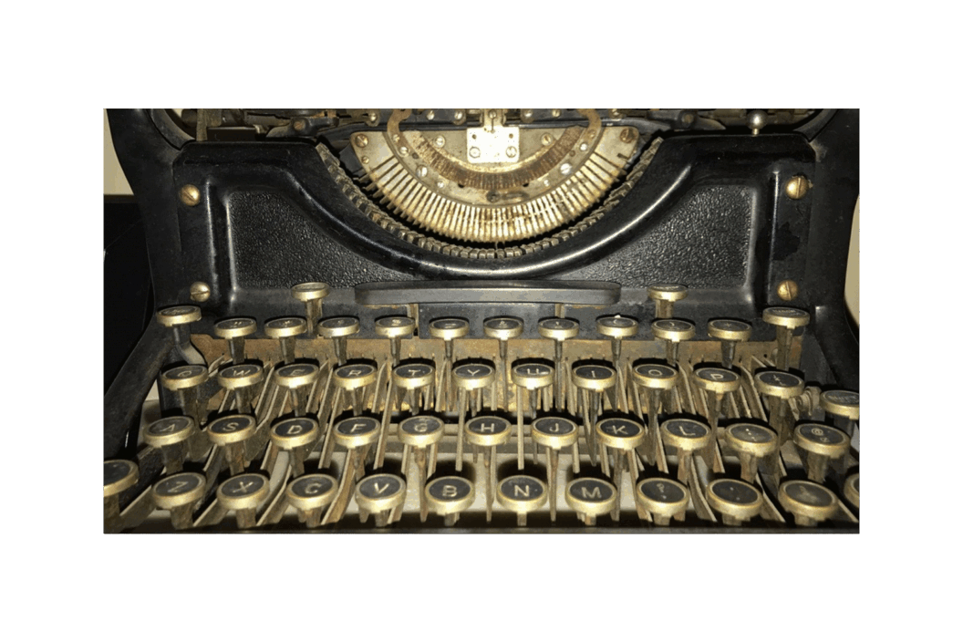 Close up photograph of a typewriter.