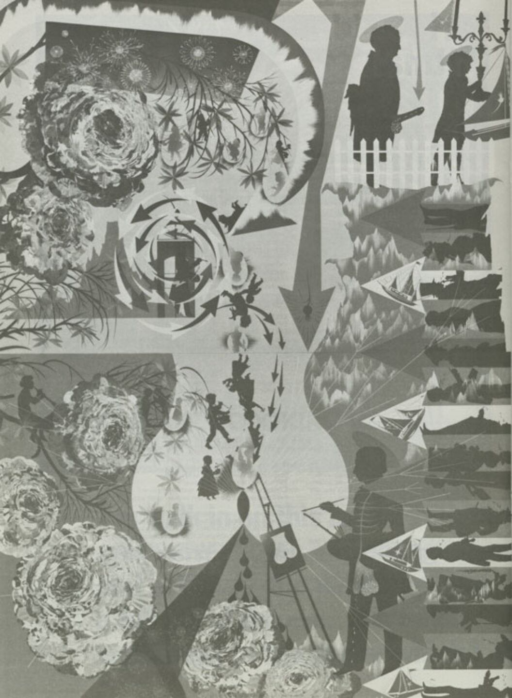 Lari Pittman, This Expedition, beloved and despised, continues regardless, 1989-1990, acrylic and enamel on mahogany panel, 128 × 96 inches. Courtesy Rosamund Felsen Gallery.