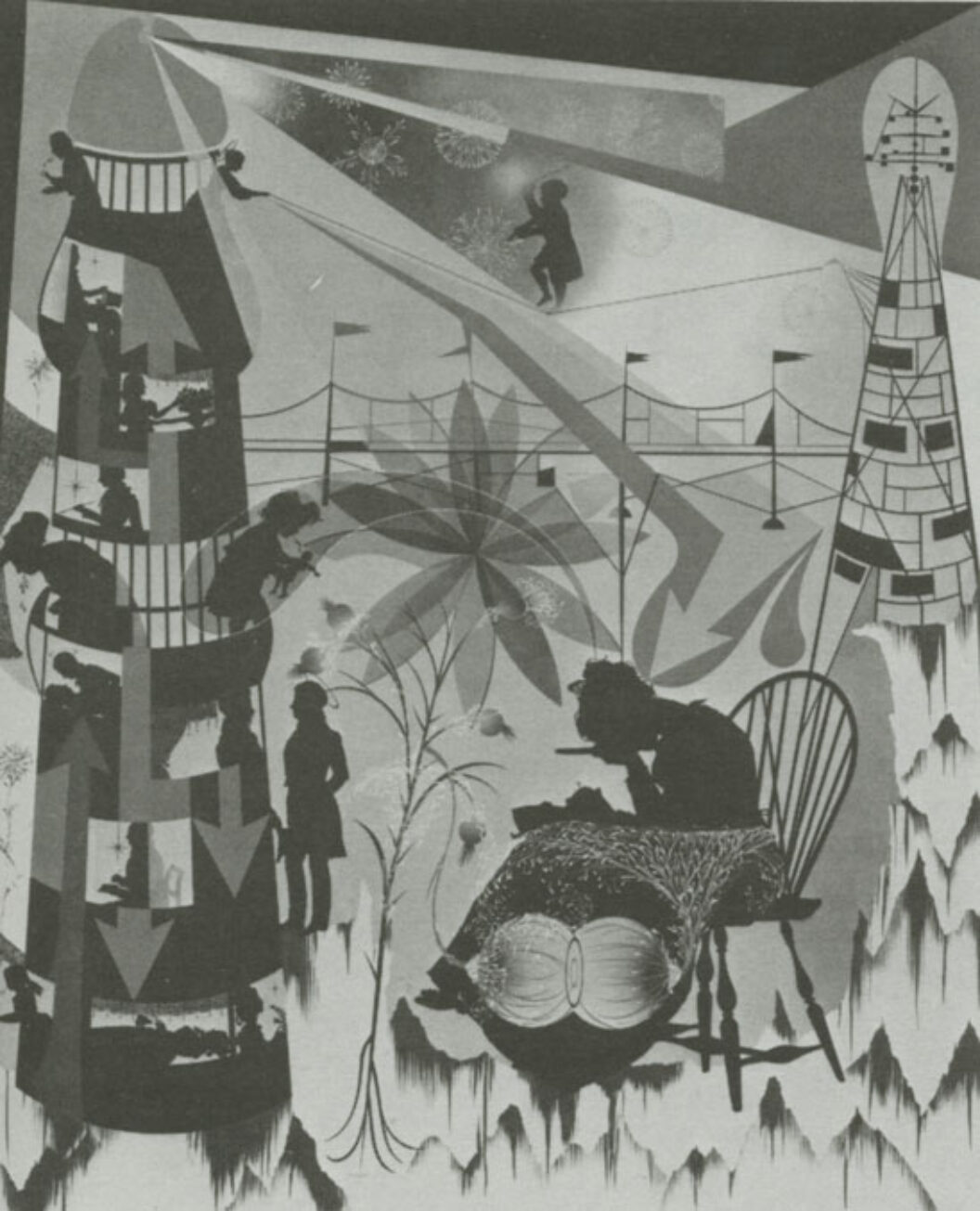 Lari Pittman, This Desire, beloved and despised, continues regardless, 1989, acrylic on mahogany panel, 72 × 60 inches. Courtesy Rosamund Felsen Gallery.