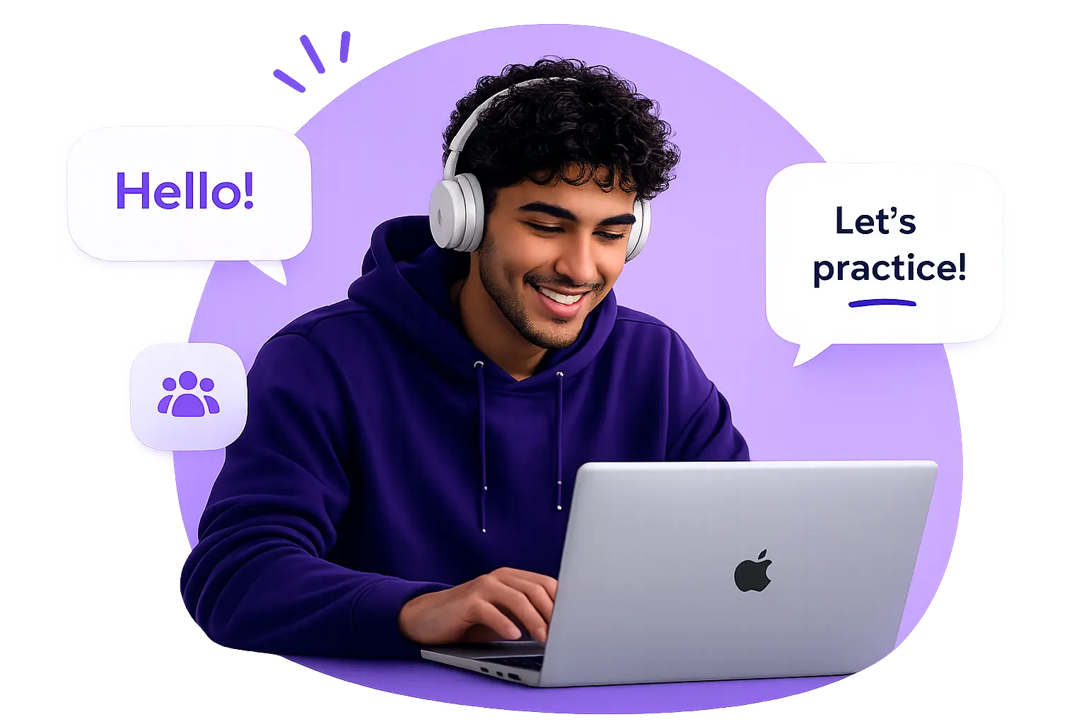 English student practicing online