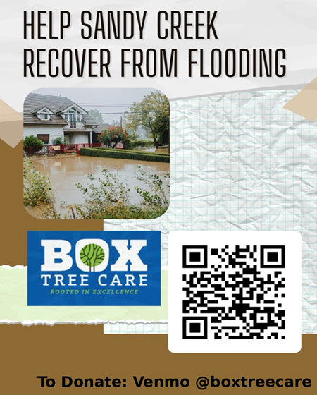 Box Tree Care - Sandy Creek flood recovery fund in Leander, Texas