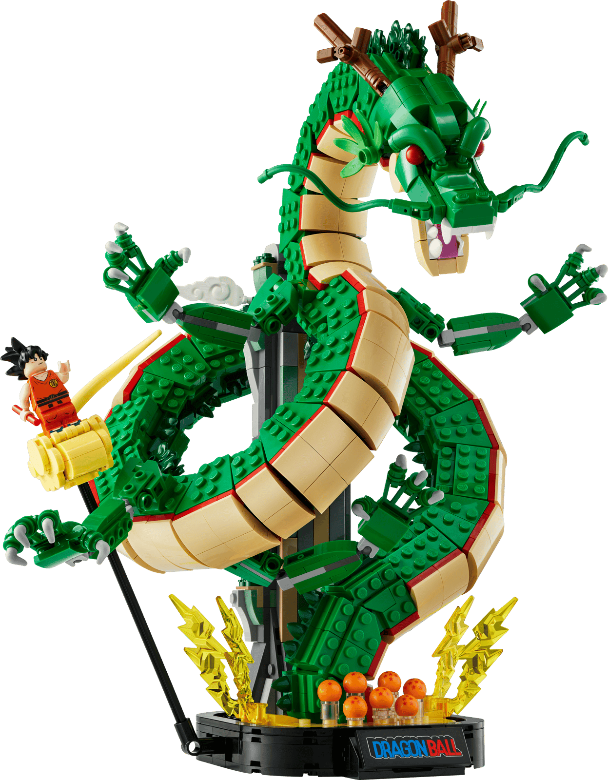 LEGO Icons Dragon Ball: Shenron & Goku (11390) armado, vista frontal