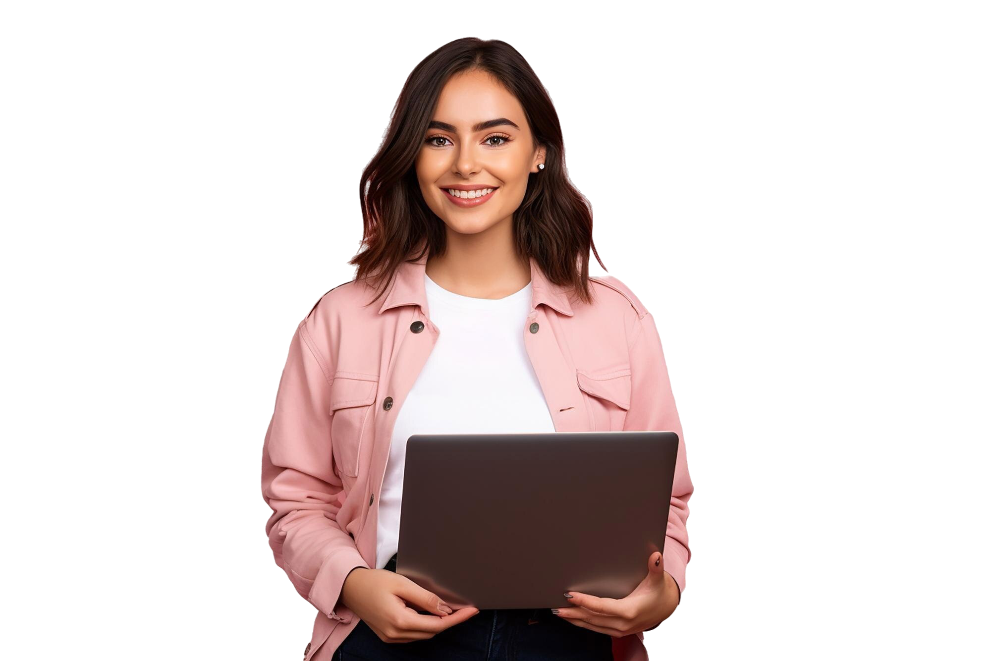 Happy woman with laptop