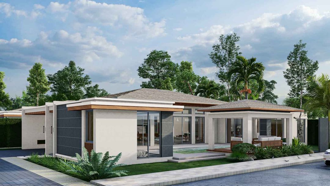 New contemporary luxury 3-bedroom pool villa at Mai Khao