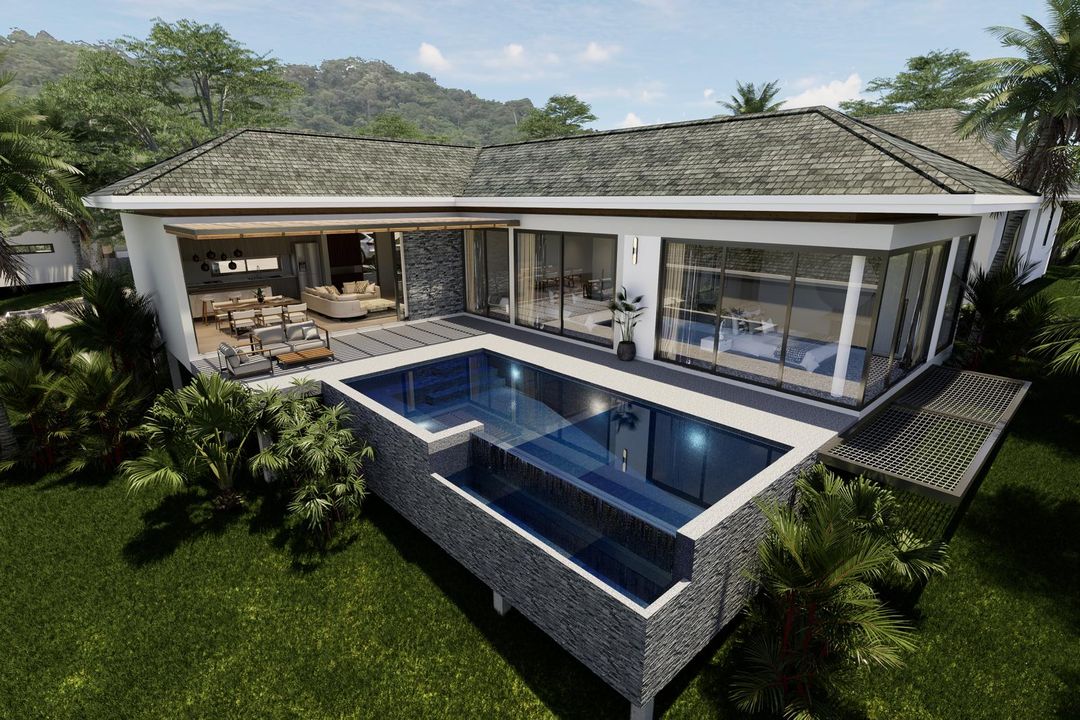 New serene 3-bedroom pool villa for rent at Phang Nga