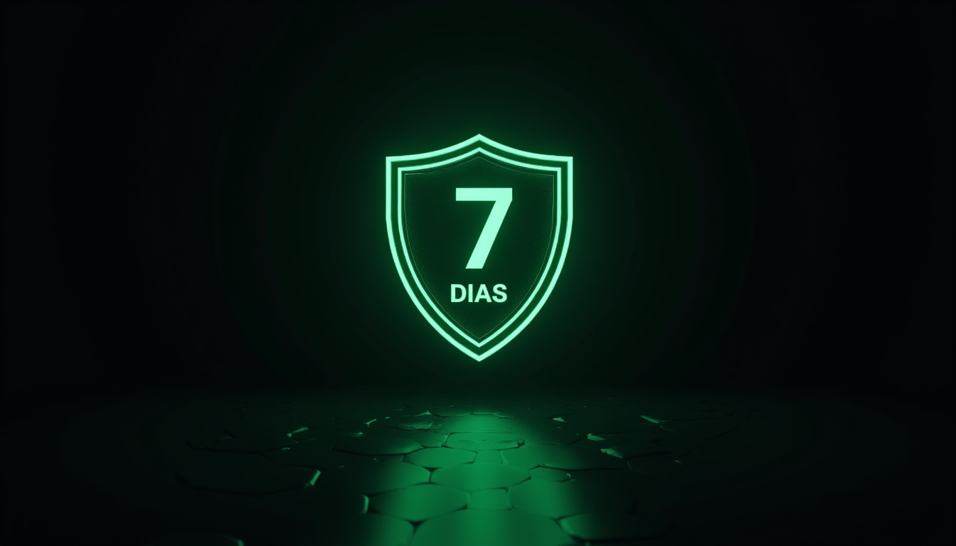 Garantia total de 7 dias — 100% do dinheiro de volta