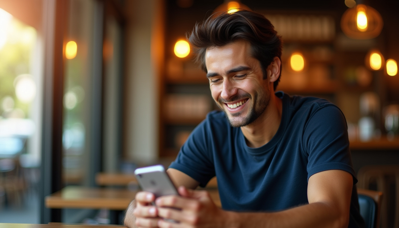 Homem aliviado e tranquilo de manha, apos usar o Hitch e ter clareza do que fazer