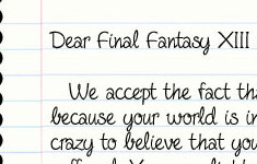 Dear Final Fantasy XIII…