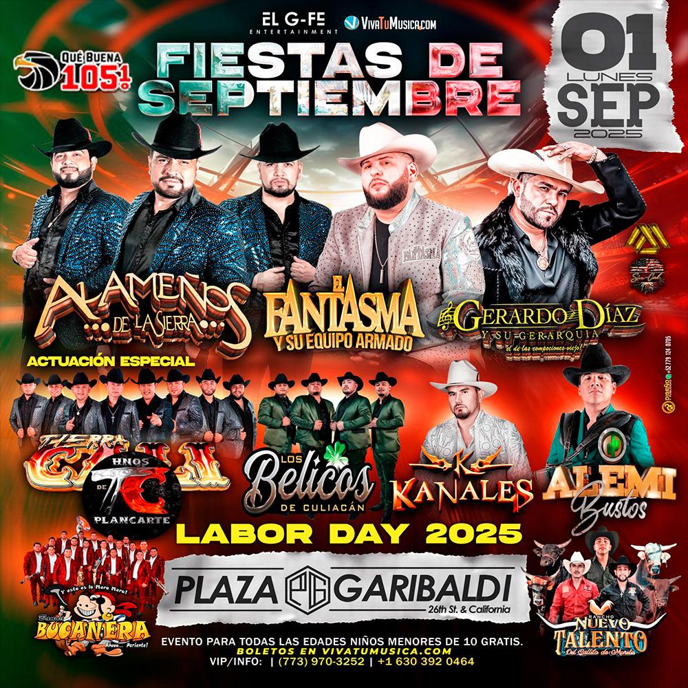 Event FIESTAS DE SEPTIEMBRE @ Plaza Garibaldi - Chicago, IL Poster