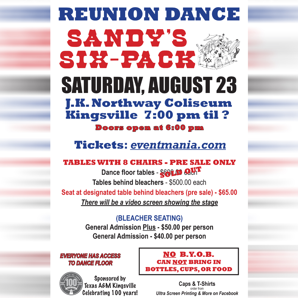 Event Sandy's Six-Pack - Kingsville, TX Poster