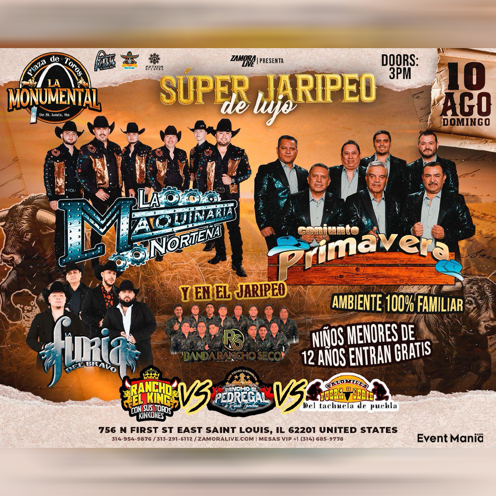 Event La Maquinaria Norteña y Conjunto Primavera - Saint Louis, IL Poster