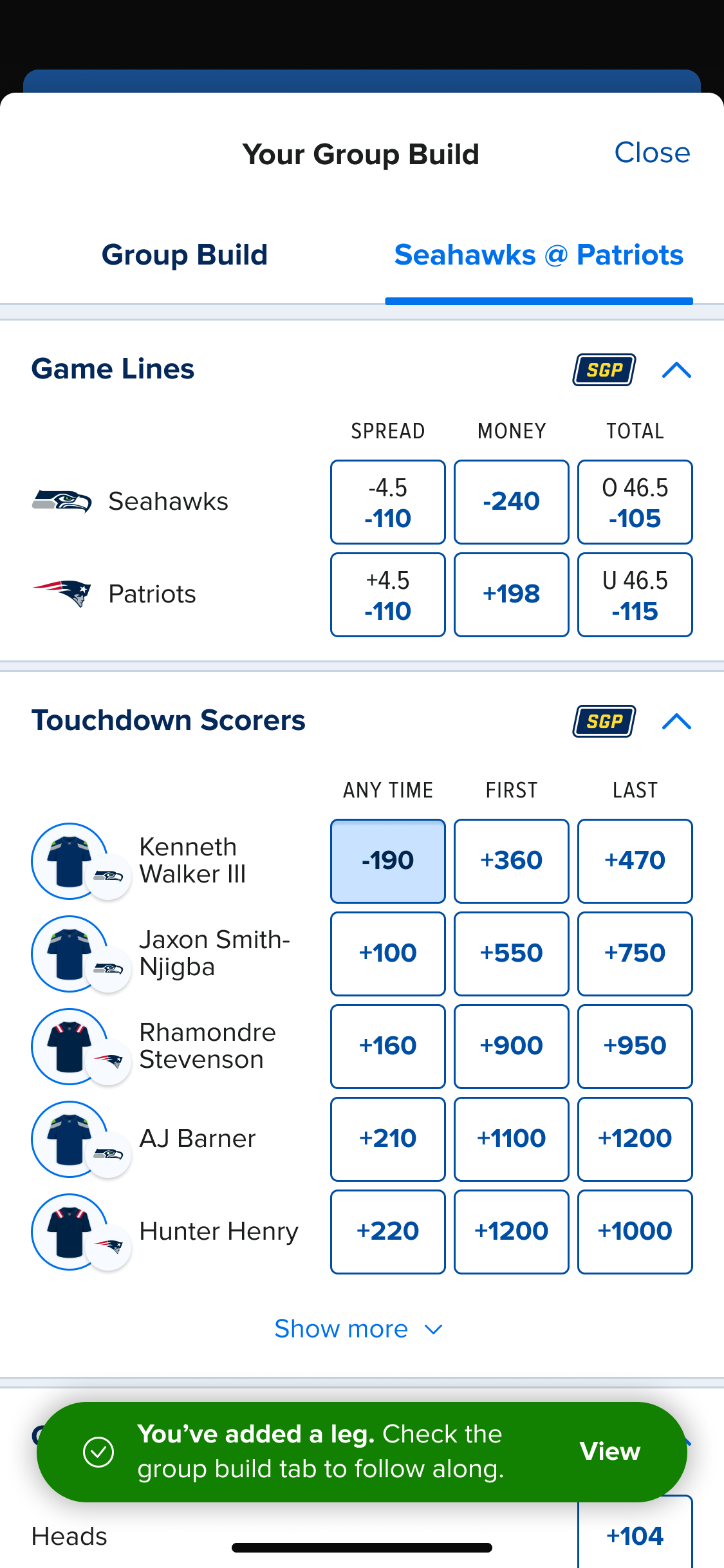 Add to betslip and place your bet