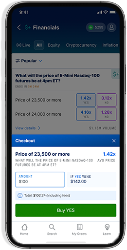 Iphone with Predicts App on it