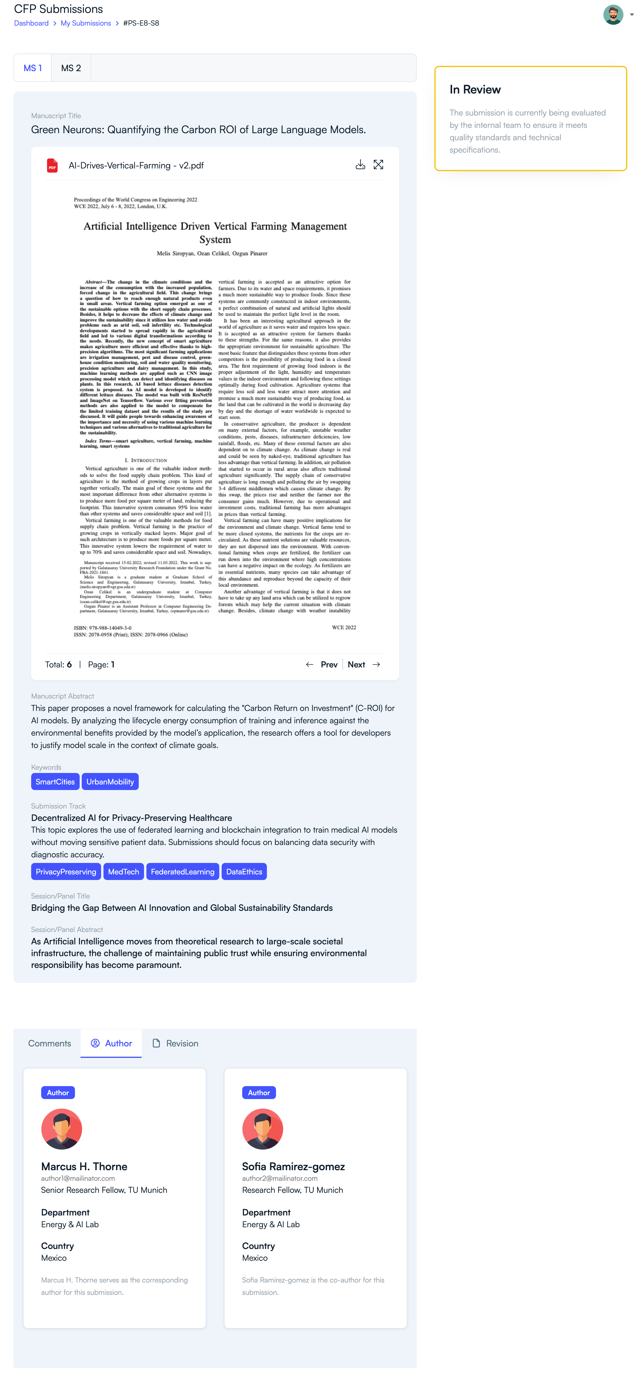 PeerSubmit - My Submissions