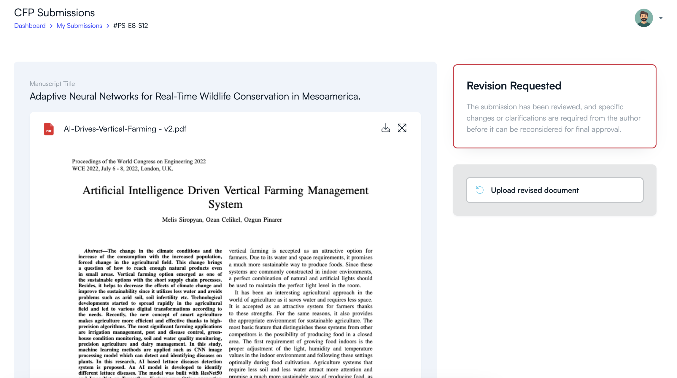PeerSubmit - My Submissions