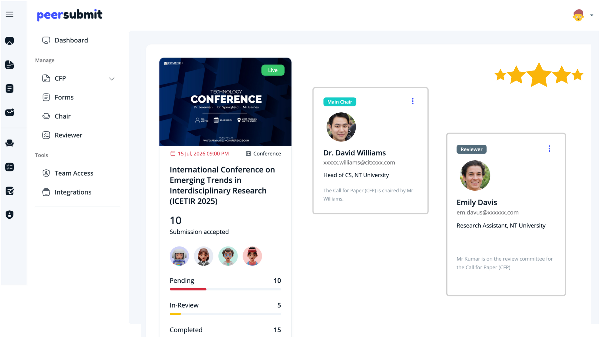 PeerSubmit - First AI for Peer Review & Rating Automation