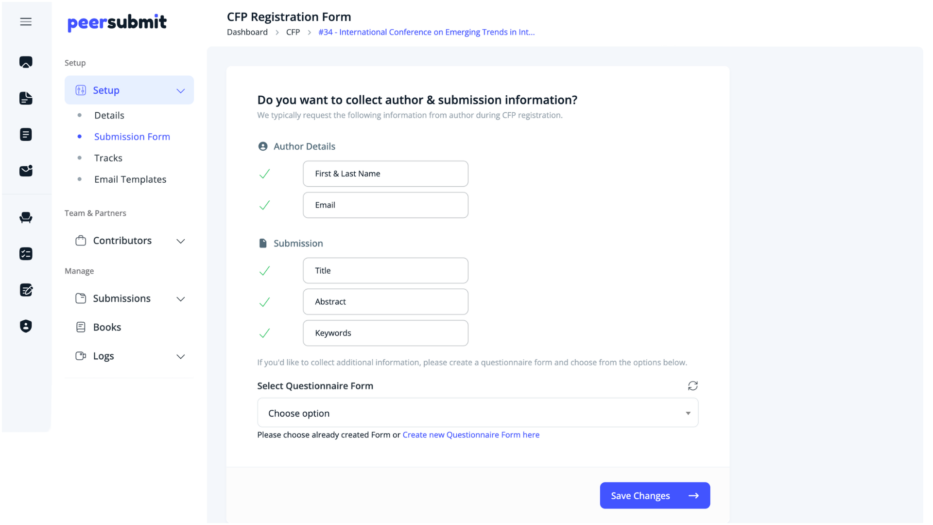 PeerSubmit - Call for Paper Management Software