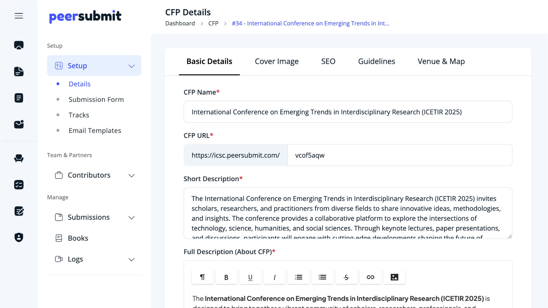 PeerSubmit - Conference & Session management software