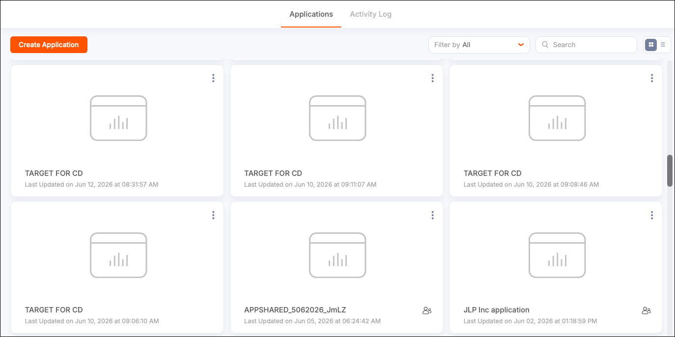 Applications Page Home