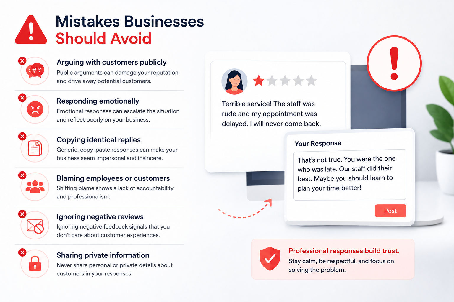 Common review response mistakes