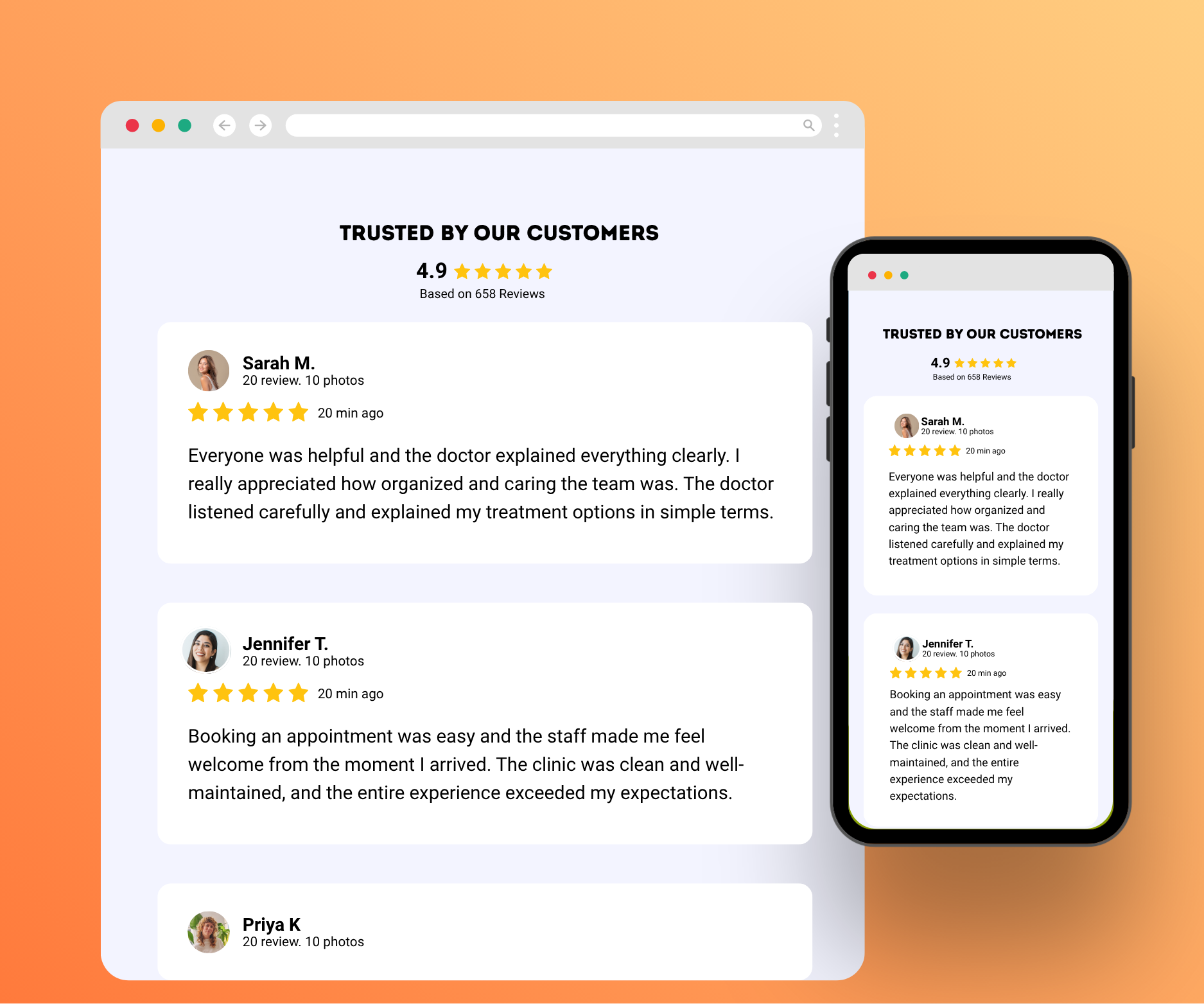 Display Reviews Directly On Your Website
