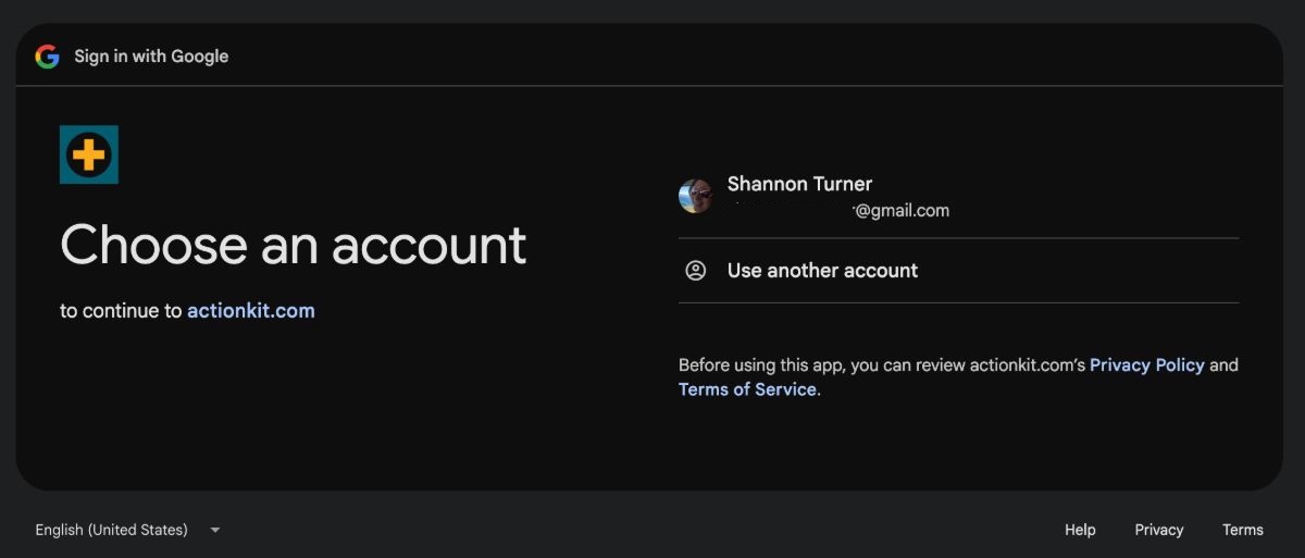 First, choose which account you'll authenticate with