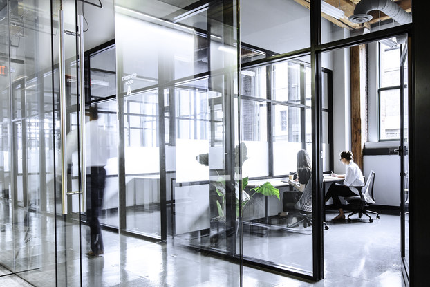 interior of industrious flexible office space