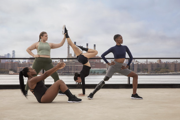 Models posing while wearing Thinx activewear.