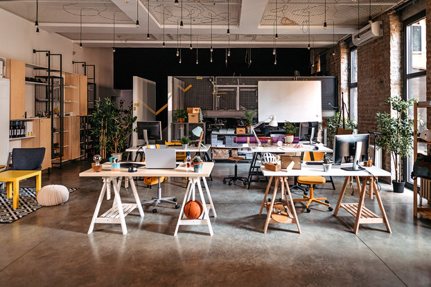 Interior of a startup office.