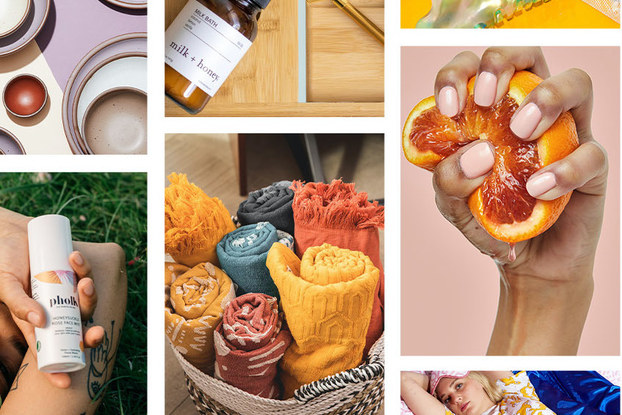 Photo collage displaying products from small businesses that were part of the collaboration between American Express and Pinterest.
