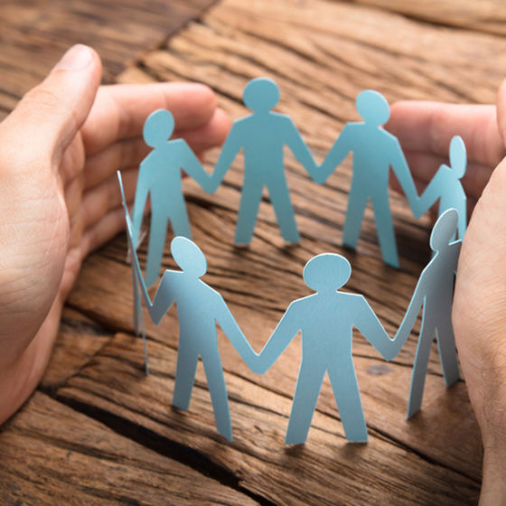 paper people, group, circle