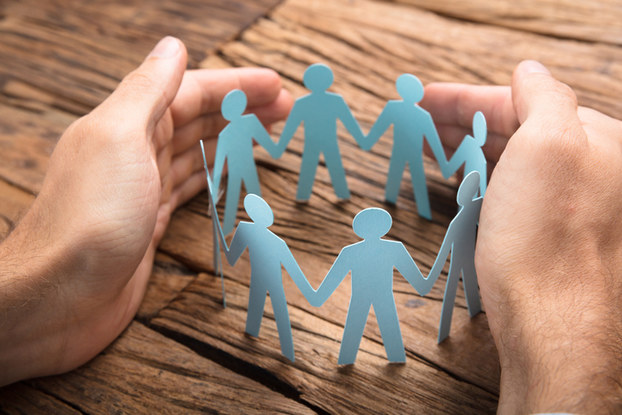 paper people, group, circle