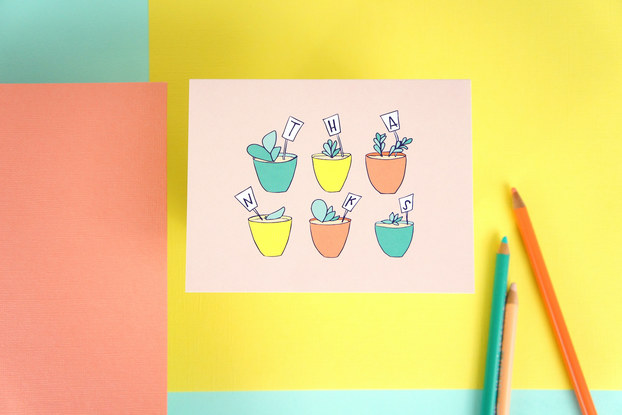 Colorful card and colored pencils by Tuxberry and Whit.