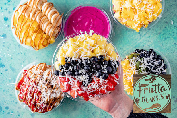 Display of fruit bowls created by Frutta Bowls by WOWorks.